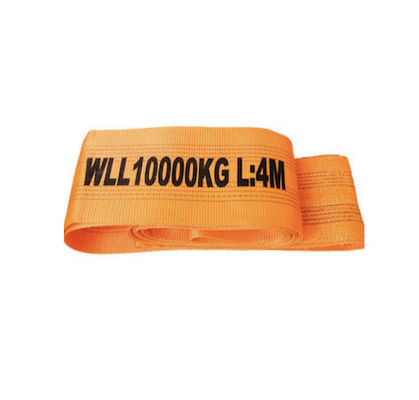 Orange 4M 100% Polyester 10 Tonne Flat Lifting Slings, webbing sling, single layer