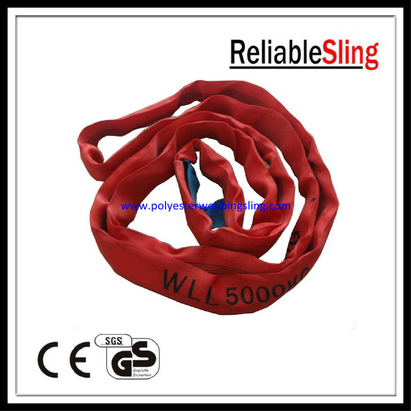 1T 12T Endless Webbing Polyester Round Slings / construction slings
