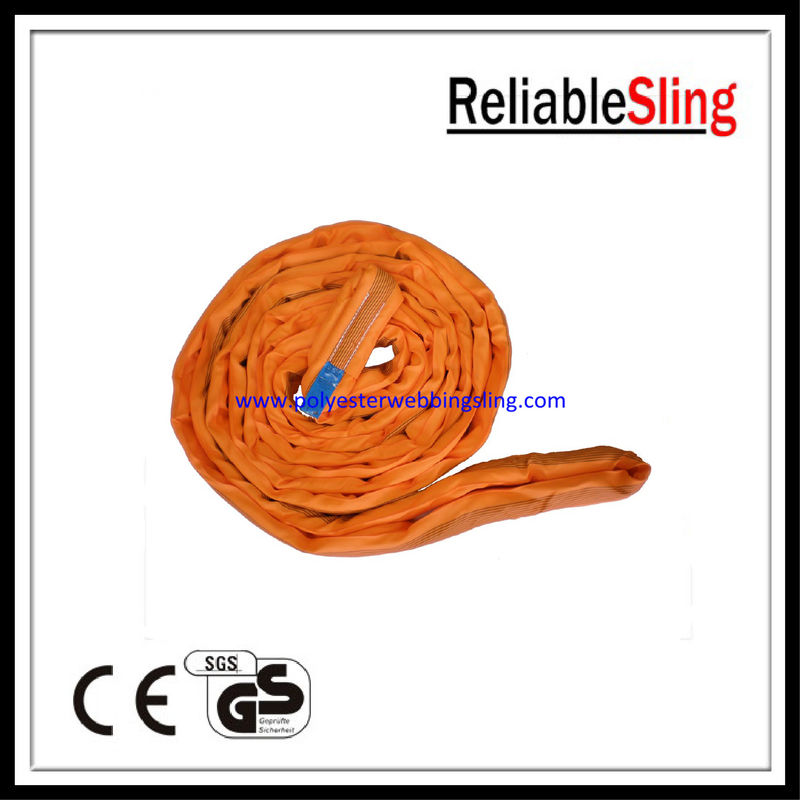 Low elongation polyester steel endless round lifting slings 10t , EN 14922