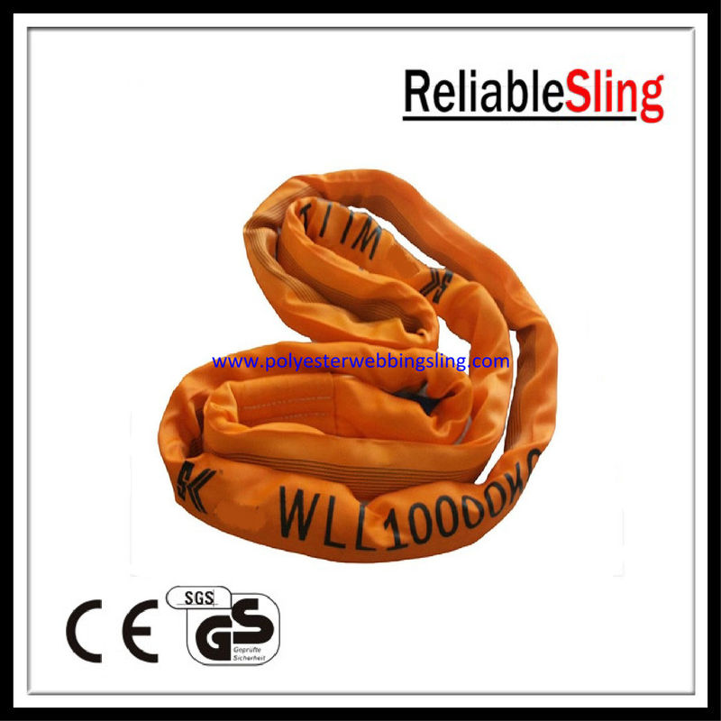 Professional Polyester Round Slings , Orange round endless sling