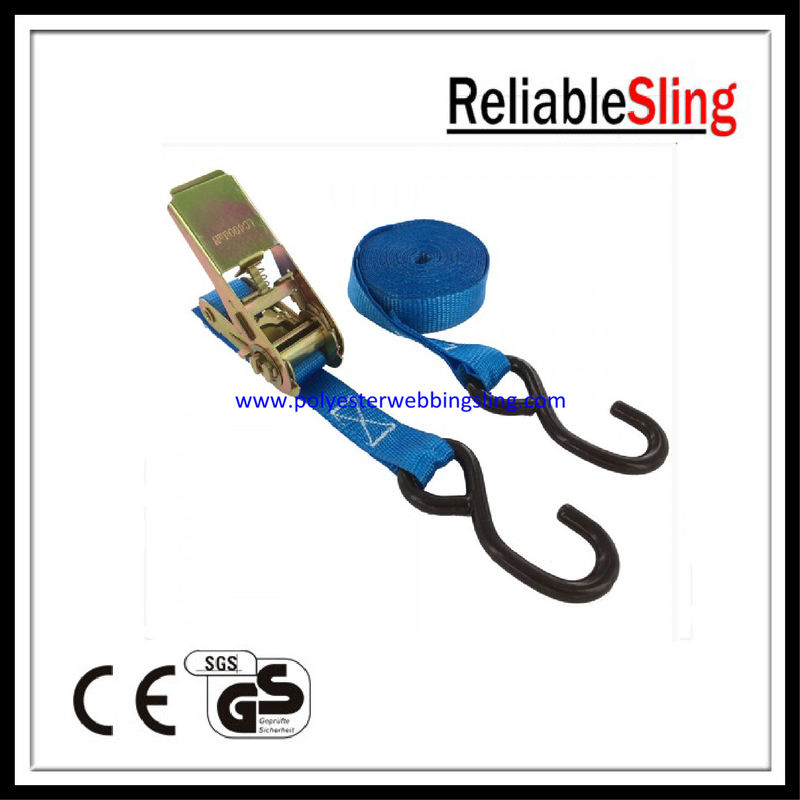 Light Duty Ratcheting tie down strap 1'' 500KG / 1500LBS LC / 1500BS