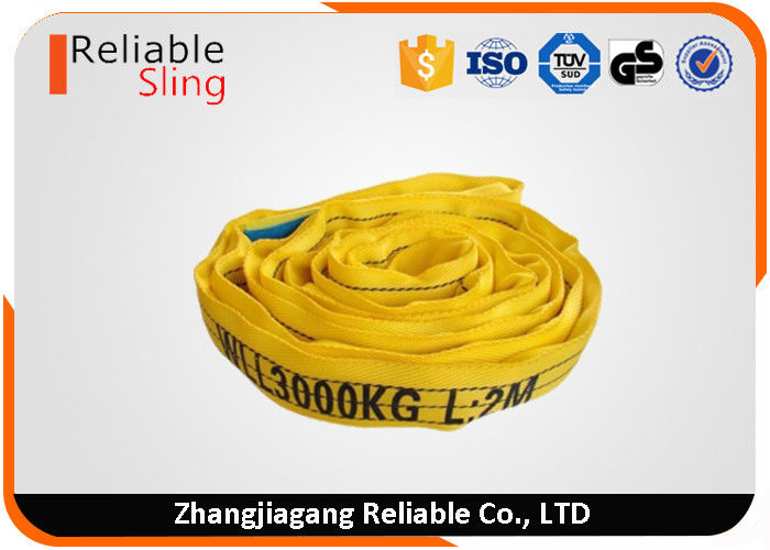 3 ton Yellow Endless Type Polyester Color Code Round Lifting Sling Belt