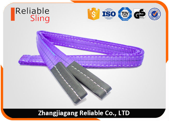 1T Purple Polyester Eye & Eye Duplex Flat bing Lift Sling With