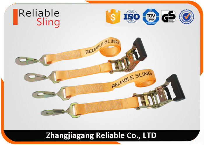 1.5 Inch 3000lbs Rubber Covered Vehicle Tie Down Straps With Twisted