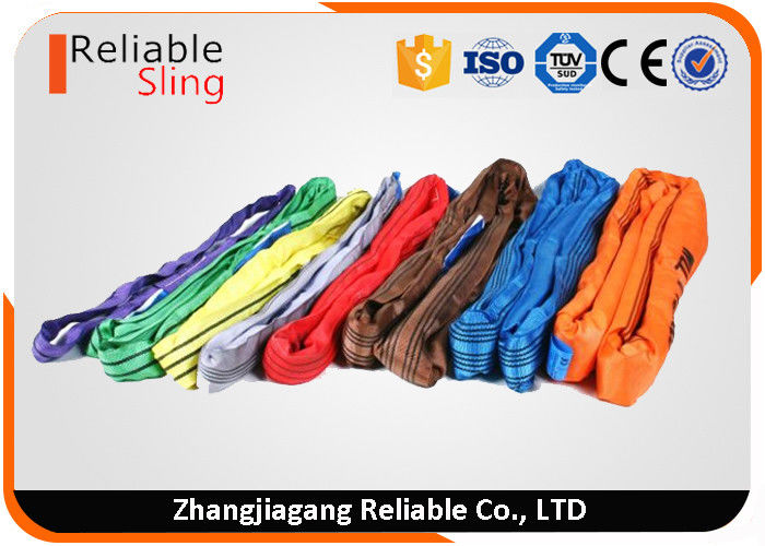 Low Stretch Durable Polyester Round Slings Endless High Strength Soft