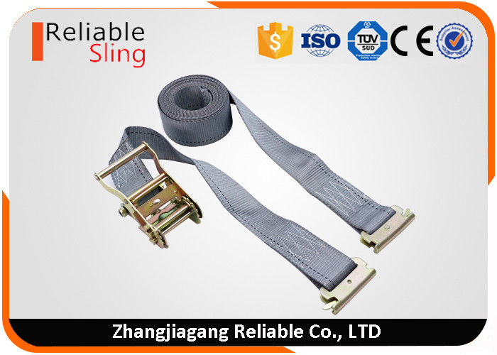 2 In x 16 Ft Heavy Duty Gray E Track Ratchet Straps for Truck Trailer