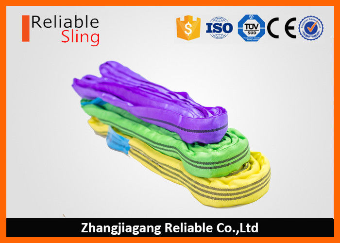 Double Ply Cover Polyester Round Slings 0.5m 100m Wear Resistant For Lifting