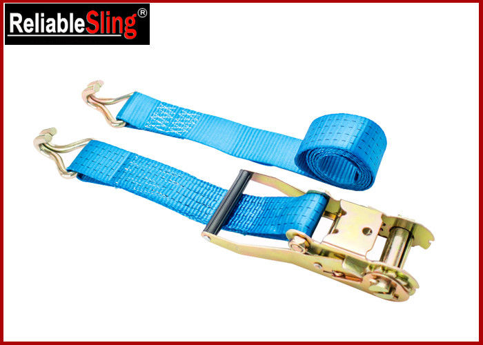 4t 50mm Polyester Orange Double J Hook Ratchet Straps Car
