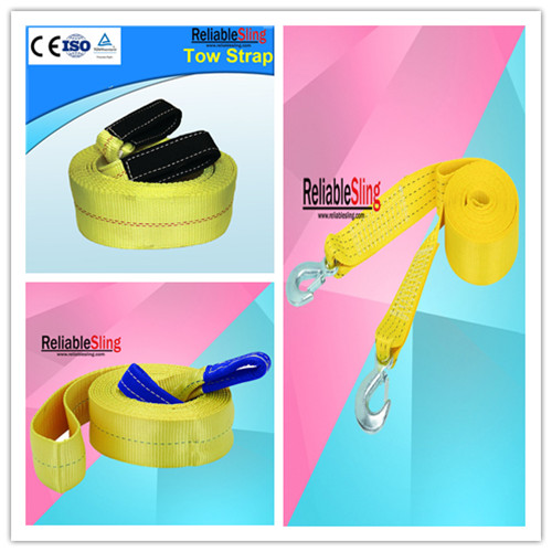 High Strength Heavy Duty Tow Straps , Jeep Tow Straps With Hooks 1t50t