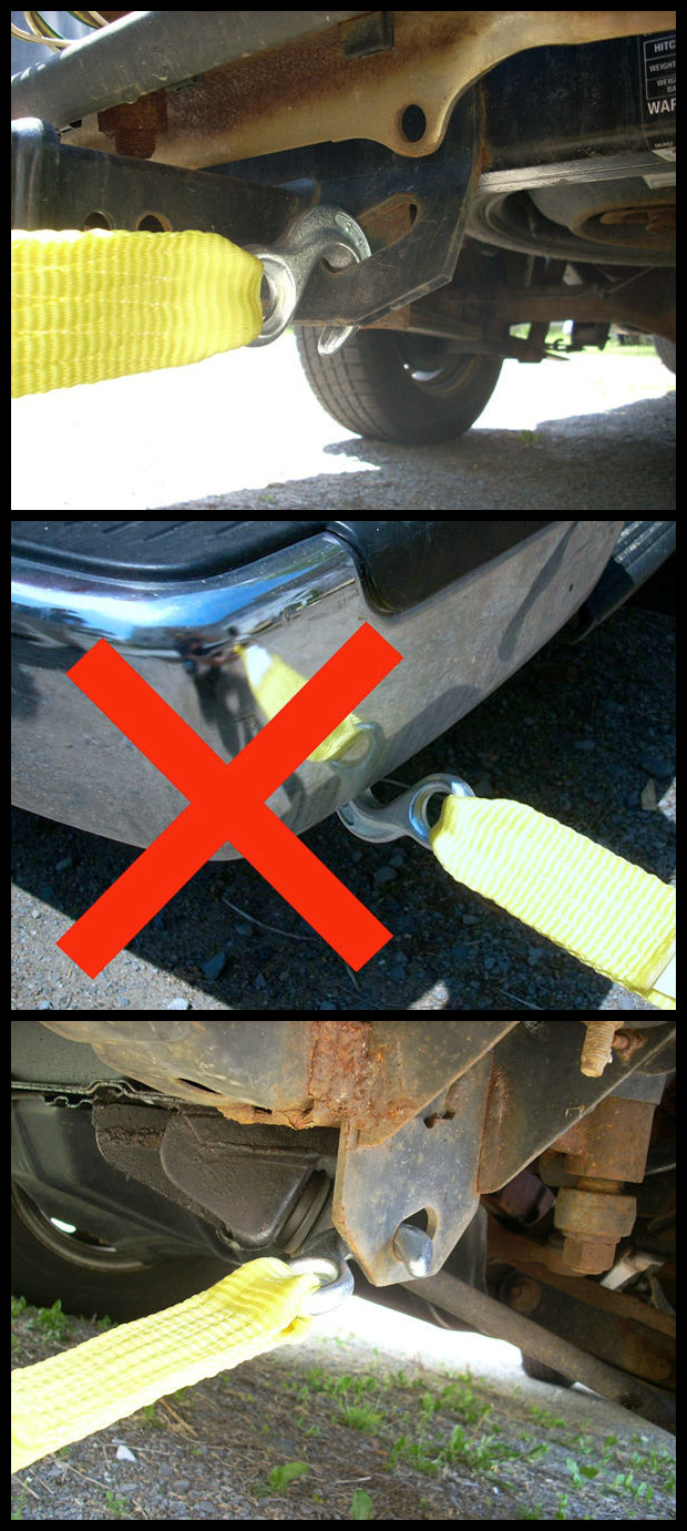 High Strength Heavy Duty Tow Straps , Jeep Tow Straps With Hooks 1t50t