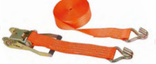 Flat Hooks Polyester Ratchet Tie Down Straps With Protective Sleeves