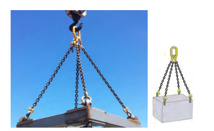 DNV 2.7-1 Type Wire Rope Lifting Sling Assembly, 4 Leg Wire Rope Sling 12.5 Tonne