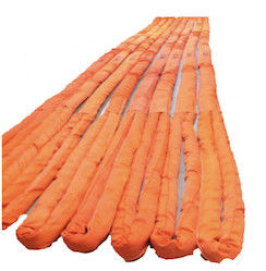 Orange 8:1 100 Tonne Polyester Round Sling , 120mm Heavy Duty Straps For Lifting