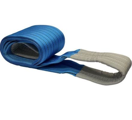 Single Layer 4 Tonne Flat Polyester Webbing Sling Eye and Eye lifting sling blue