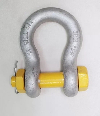 Yellow Safety Bolt Type Shackle WLL 12 Tonne Anchor Bow Shackle