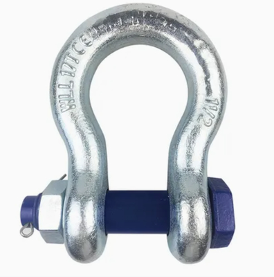 G2130 US Type Rigging Hardware Fitting High-Strength Bow / Anchor Shackle with Safety Bolt Nut