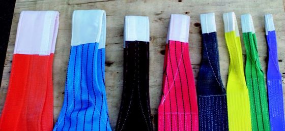 Certified Polyester Webbing Sling Flat Web Sling for Crane Lifting with Tensile Test Certification Before Delivery