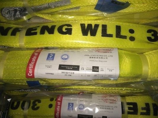 Green Polyester Webbing Sling With 10 1 Safety Factor And Flat Eye End Fittings