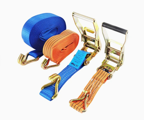 Heavy-Duty Flat Hooks Polyester Ratchet Tie Down Straps  Secure Cargo With Confidence