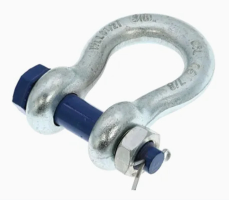 G2130 US Type Rigging Hardware Fitting High-Strength Bow / Anchor Shackle with Safety Bolt Nut