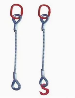 Heavy Duty Single Leg Wire Rope Lifting Sling with Steel Hook