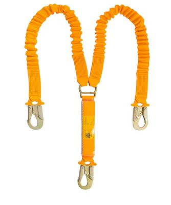 EN 361-2002 Fall Protection Safety Harnesses , Twin Access Energy Absorbing Lanyard