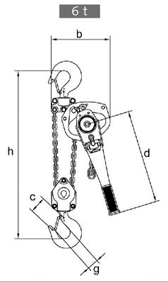 Industrial Lifting 6 Ton Chain Lever Hoist Grade 100