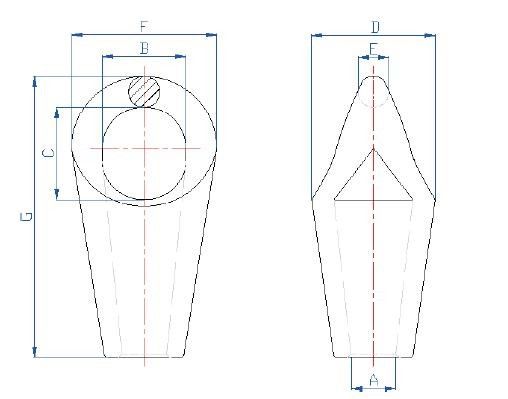 Galvanized Steel 2 Inch Short Bow Socket RR-S-550D